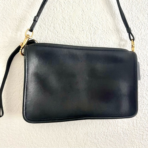 Coach Black Leather Shoulder Bag or  Wristlet with Modern Design - Picture 7 of 12